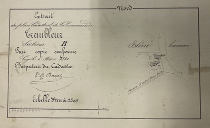 Plan cadastral église et Halle de Justice 1841
